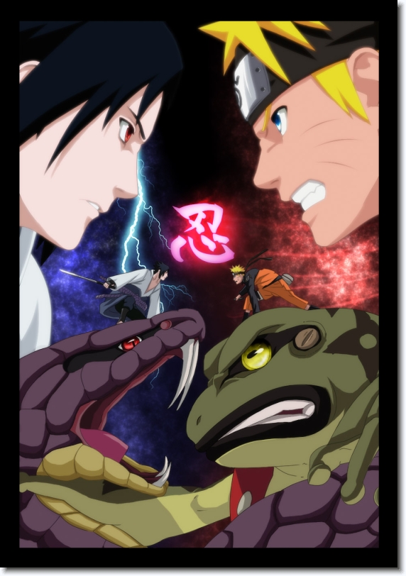 Naruto - Gamakichi vs Sasuke - Manda